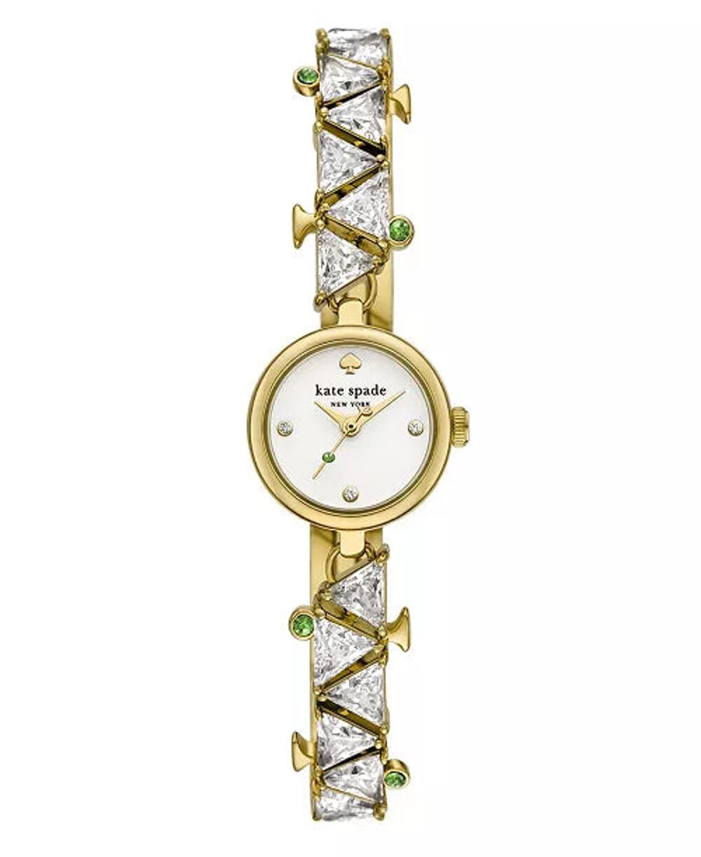 Kate Spade New York Women Watch Gold Trillion Crystal Cocktail Bangle Gold NWT